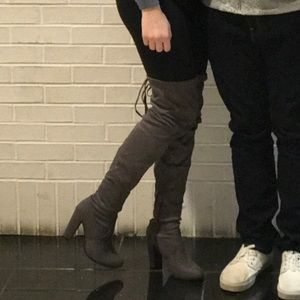 Over the knee heeled boots